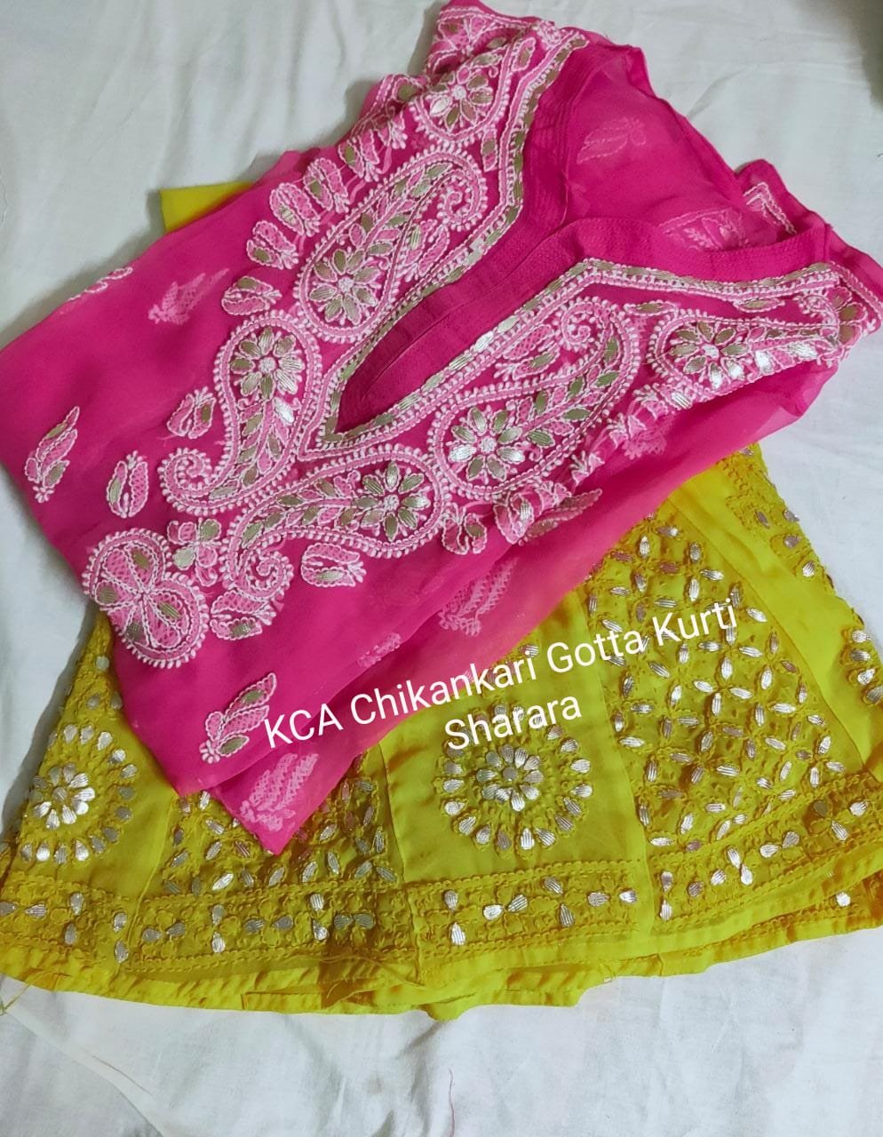 KCA Chikankari Anarkali Digital Print Sharara* *Pure Cotton Fabric  Beautiful Chikan Embroidered Sequins work Anarkali Kurtis motifs may... |  Instagram